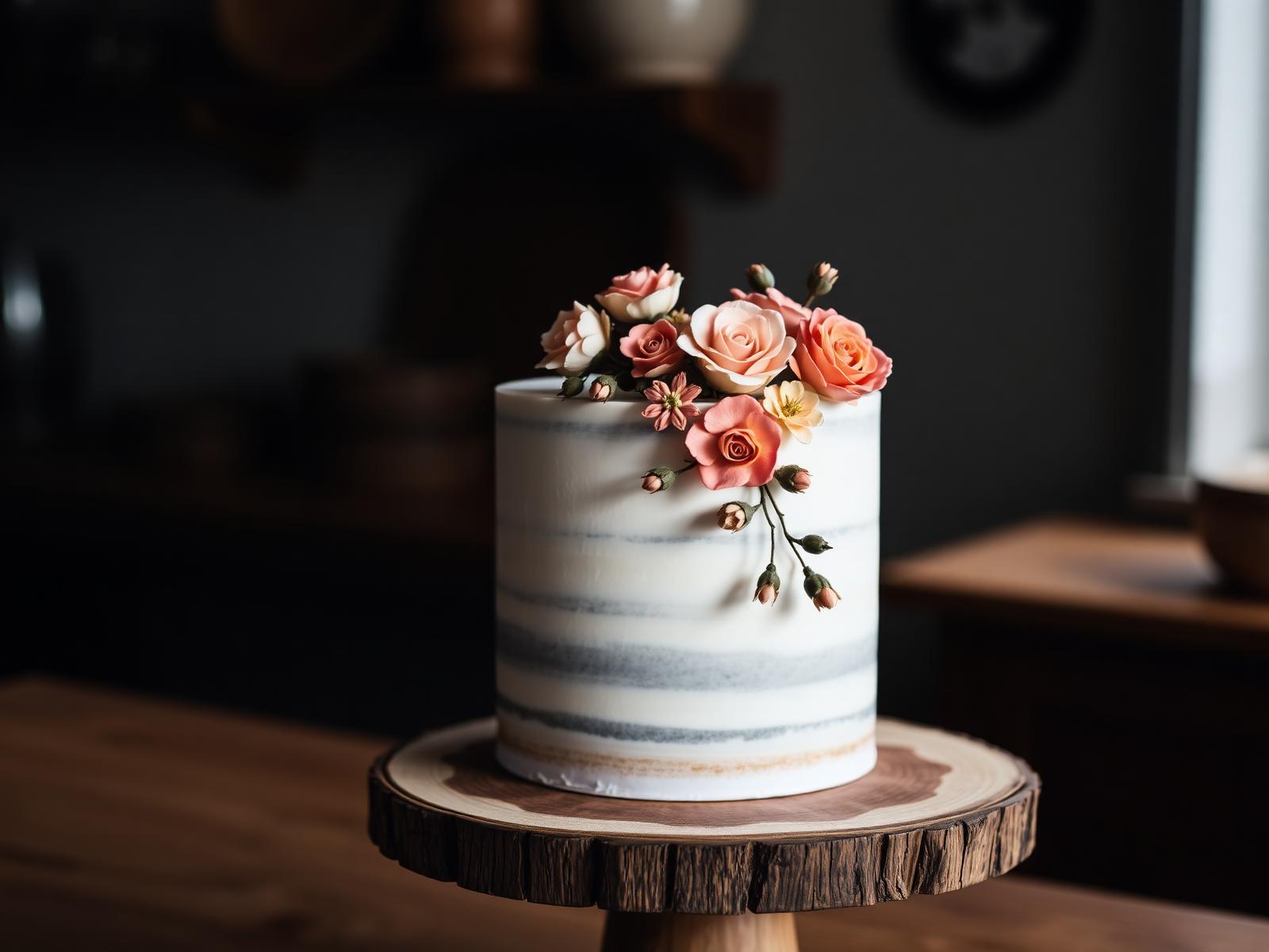 Torta personalizzata con crema al burro e fiori di zucchero